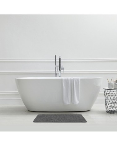 Tapis de bain en polyester uni anthracite 50x80cm