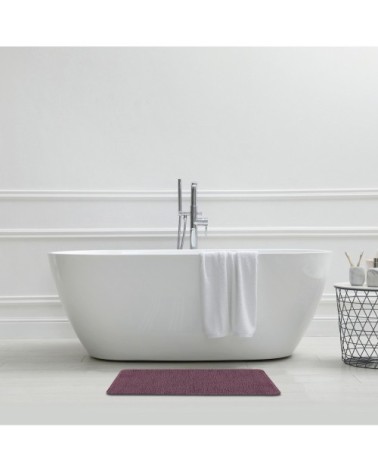 Tapis de bain en polyester uni violine 50x80cm