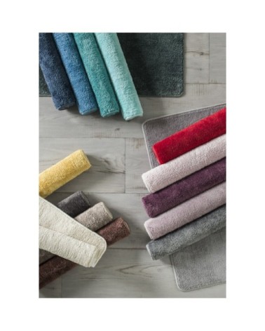 Tapis de bain en polyester uni turquoise 50x80cm