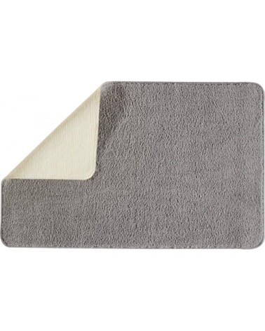 Tapis de bain en polyester uni gris 50x80cm