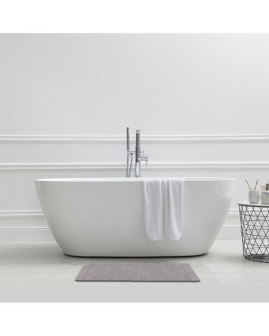 Tapis de bain en polyester uni gris 50x80cm