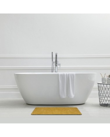 Tapis de bain en polyester uni miel 50x80cm