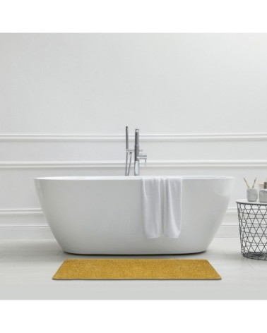 Tapis de bain en polyester uni miel 60x120cm