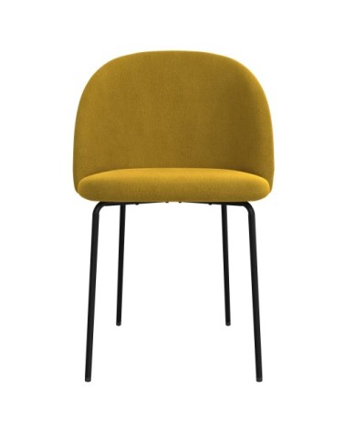 Chaise en velours jaune moutarde (lot de 2)