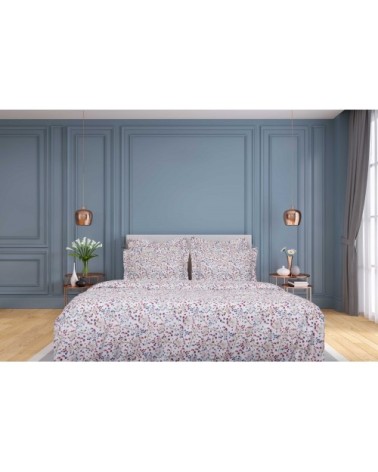 Parure de lit 3 pc en satin de coton 260x240cm+ 2TO 63x63cm imprimé
