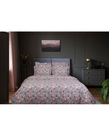 Parure de lit 3 pc en satin de coton 260x240cm+ 2TO 63x63cm imprimé