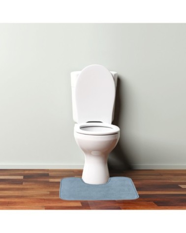 Tapis de toilette en polyester uni céleste 50x40cm