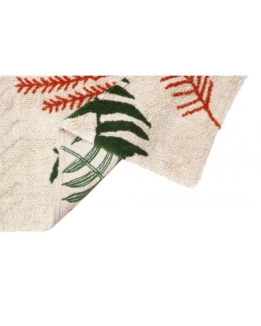 Tapis coton lavable plantes et fleurs 170x240cm