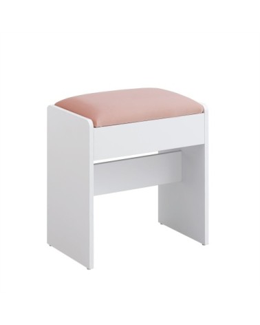 Tabouret de coiffeuse en velours blanc