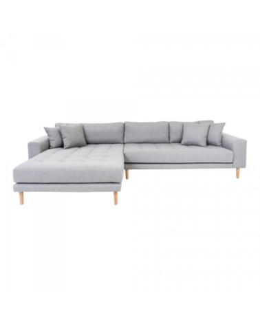 Canapé d'angle gauche moderne en tissu gris clair