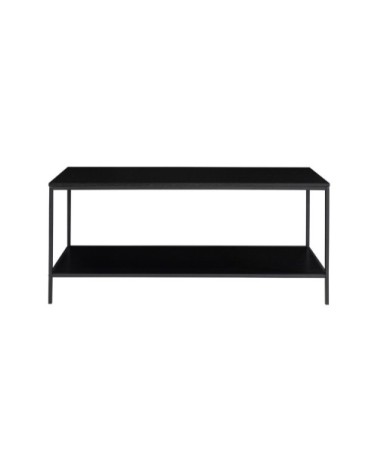 Meuble TV minimaliste effet bois et métal noir 100cm noir