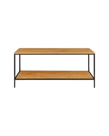 Meuble TV minimaliste effet bois et métal noir 100cm naturel