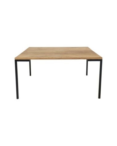Table basse carrée en bois et métal 90x90cm naturel
