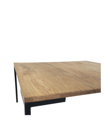 Table basse carrée en bois et métal 90x90cm naturel
