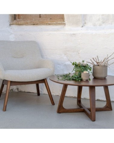 Table basse ronde en bois mélangé 75cm