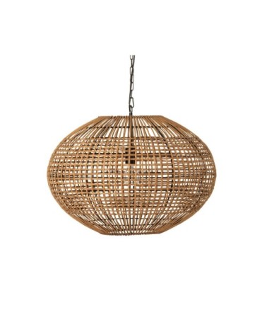 Suspension ronde en rotin naturel