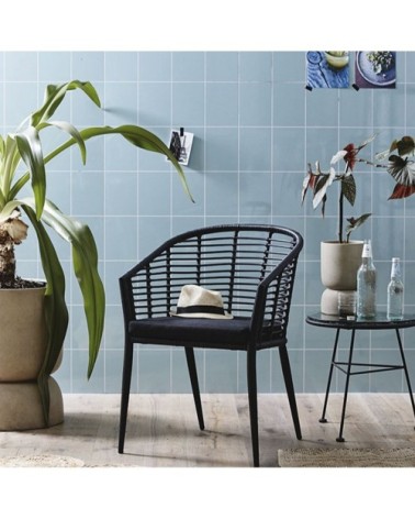 Petite table basse ronde en verre extérieur