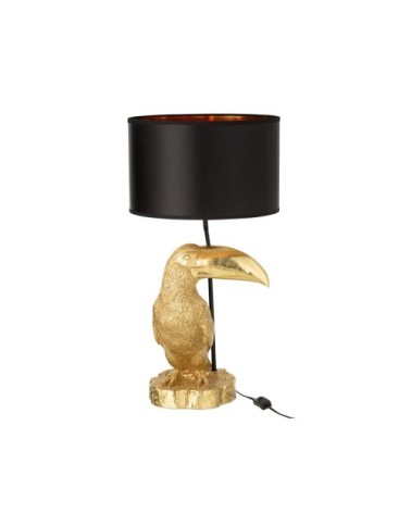 Lampe art déco forme toucan résine doré