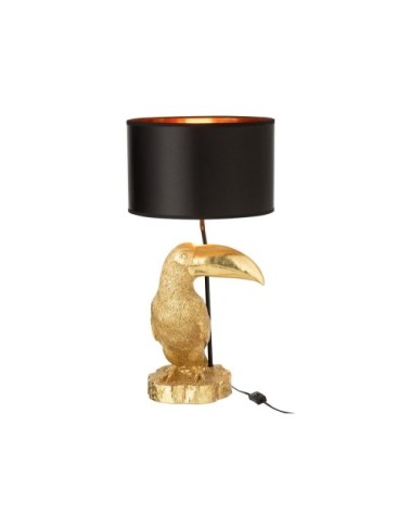 Lampe art déco forme toucan résine doré