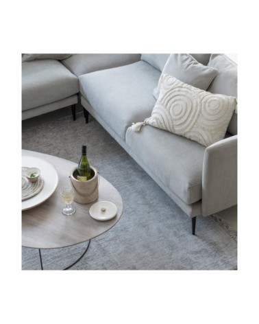 Table basse ovale effet bois et métal