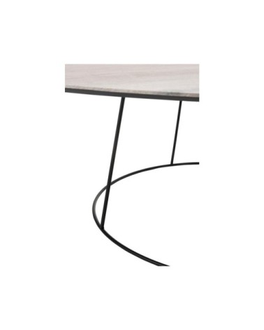 Table basse ovale effet bois et métal