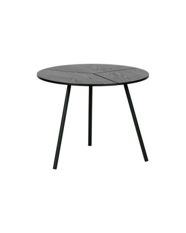 Petite table basse chêne et métal noir 38x48cm
