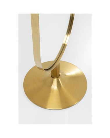 Miroir sur pied ovale en métal doré 170x40