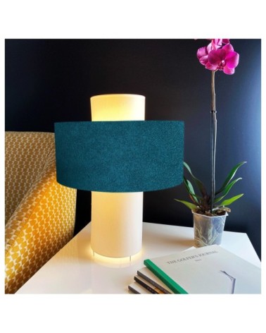 Lampe bleu doux D 35 cm