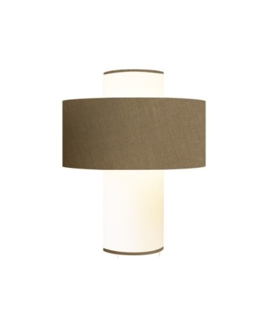 Lampe à poser Taupe en Tissus Percaline Ø 35 x H 45