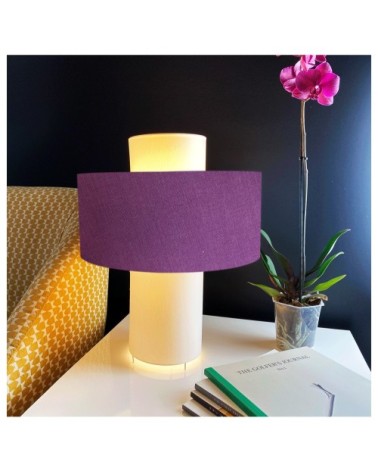 Lampe à poser Violette en Tissus Percaline Ø 35 x H 45