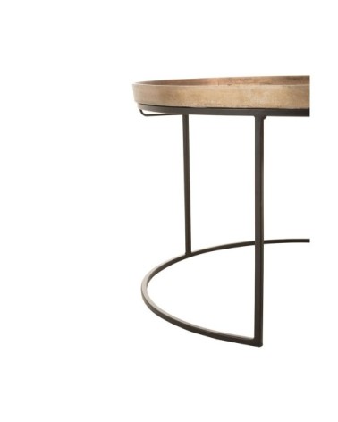 Set de 3 tables basses rondes en métal