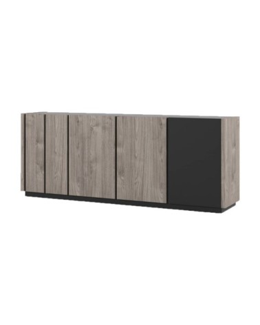 Buffet 4 portes style loft L220cm - Marron