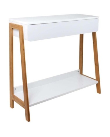 Console scandinave en bois avec tiroir ida