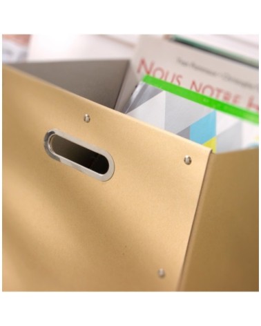 Lot de 8 cubes de rangement en kraft - 28x28x27cm - Beige