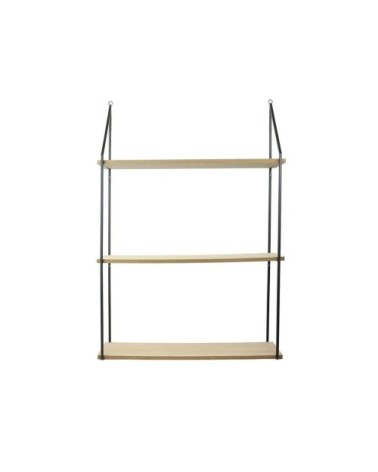 Étagère murale 3 niveaux - Beige et noir - H87,5cm