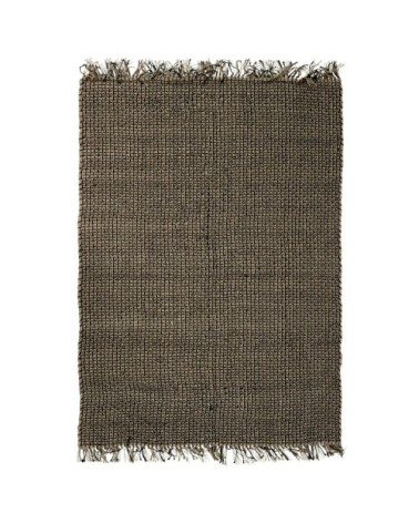 Tapis en jute et coton noir 160x230