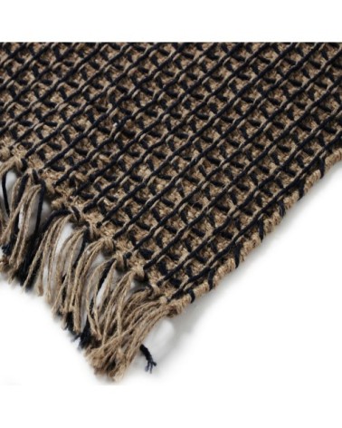 Tapis en jute et coton noir 160x230
