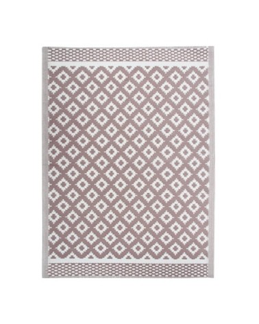 Tapis d'extérieur motifs géométriques moka rosé 180x240