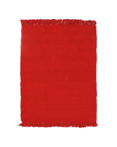 Tapis 100% coton rouge 120x170