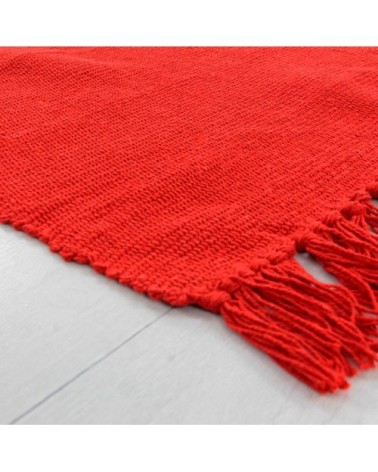 Tapis 100% coton rouge 120x170