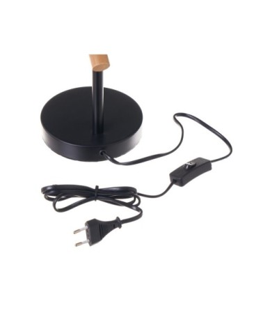 Lampe de bureau métal noir et bois H36,5cm