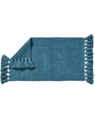 Tapis de bain en coton uni à pompons canard 50x80cm