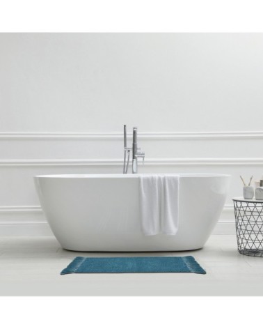 Tapis de bain en coton uni à pompons canard 50x80cm