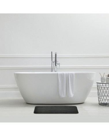 Tapis de bain mousse mémoire de forme en polyester anthracite 50x80cm