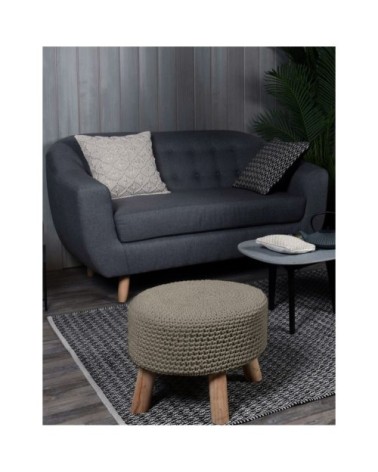 Tabouret en macramé  mastic