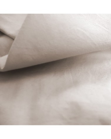 Drap-housse uni en coton lavé Lin 90x190/200cm - Bonnet 30cm