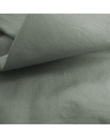 Drap-housse uni en coton lavé Lichen 90x190/200cm - Bonnet 30cm