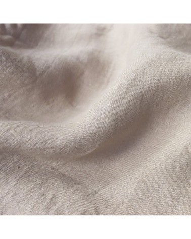 Drap-housse uni en lin lavé Naturel 160x200cm - Bonnet 30cm