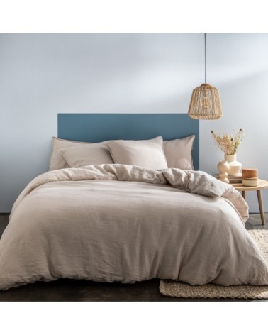 Housse de couette unie en lin lavé Naturel 260x240cm