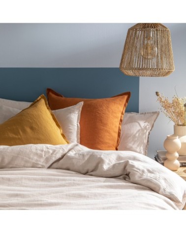 Housse de couette unie en lin lavé Naturel 260x240cm